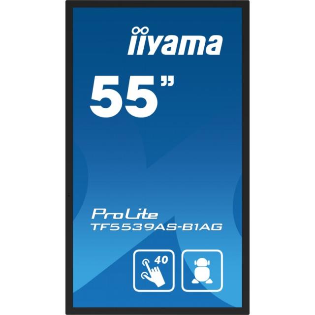 iiyama - TF5539AS-B1AG pantalla de señalización Diseño de quiosco 138,7 cm (54.6") LED 435 cd / m² 4K Ultra HD Negro Pantalla tá