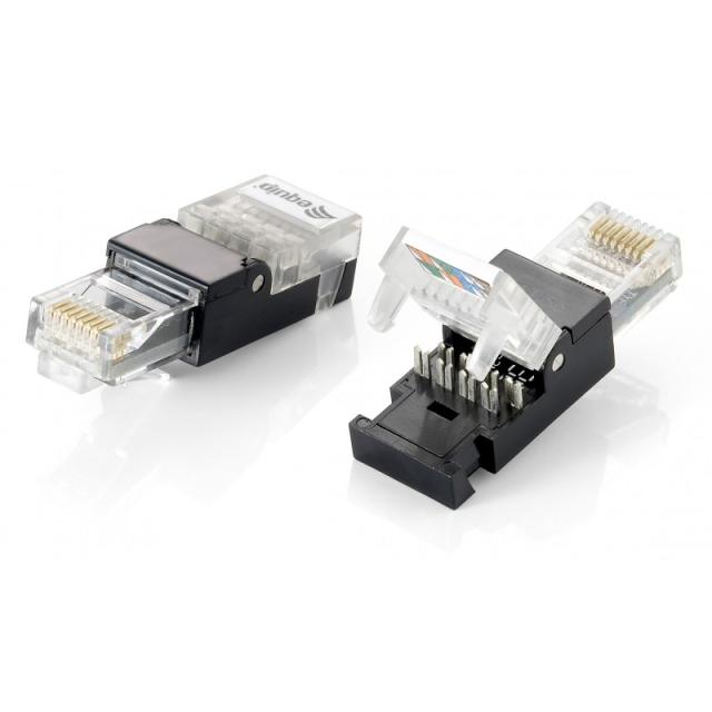 Equip - 121165 conector RJ-45 Negro, Transparente