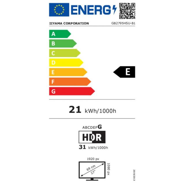 iiyama - GB2795HSU-B1 pantalla para PC 68,6 cm (27") 1920 x 1080 Pixeles Full HD LED Negro