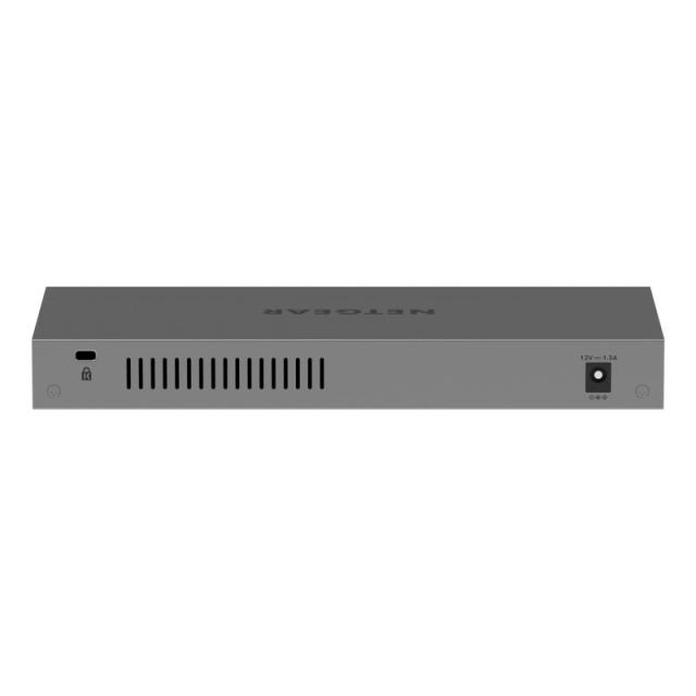 NETGEAR - GS108MX-100EUS switch No administrado L2 Gigabit Ethernet (10/100/1000) Montaje en pared/escritorio
