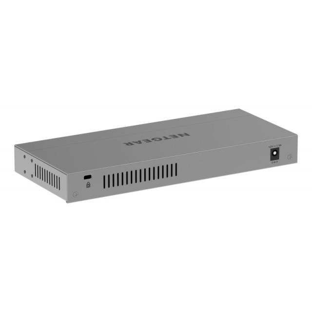 NETGEAR - GS108MX-100EUS switch No administrado L2 Gigabit Ethernet (10/100/1000) Montaje en pared/escritorio