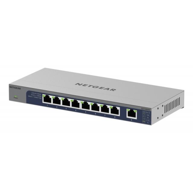 NETGEAR - GS108MX-100EUS switch No administrado L2 Gigabit Ethernet (10/100/1000) Montaje en pared/escritorio