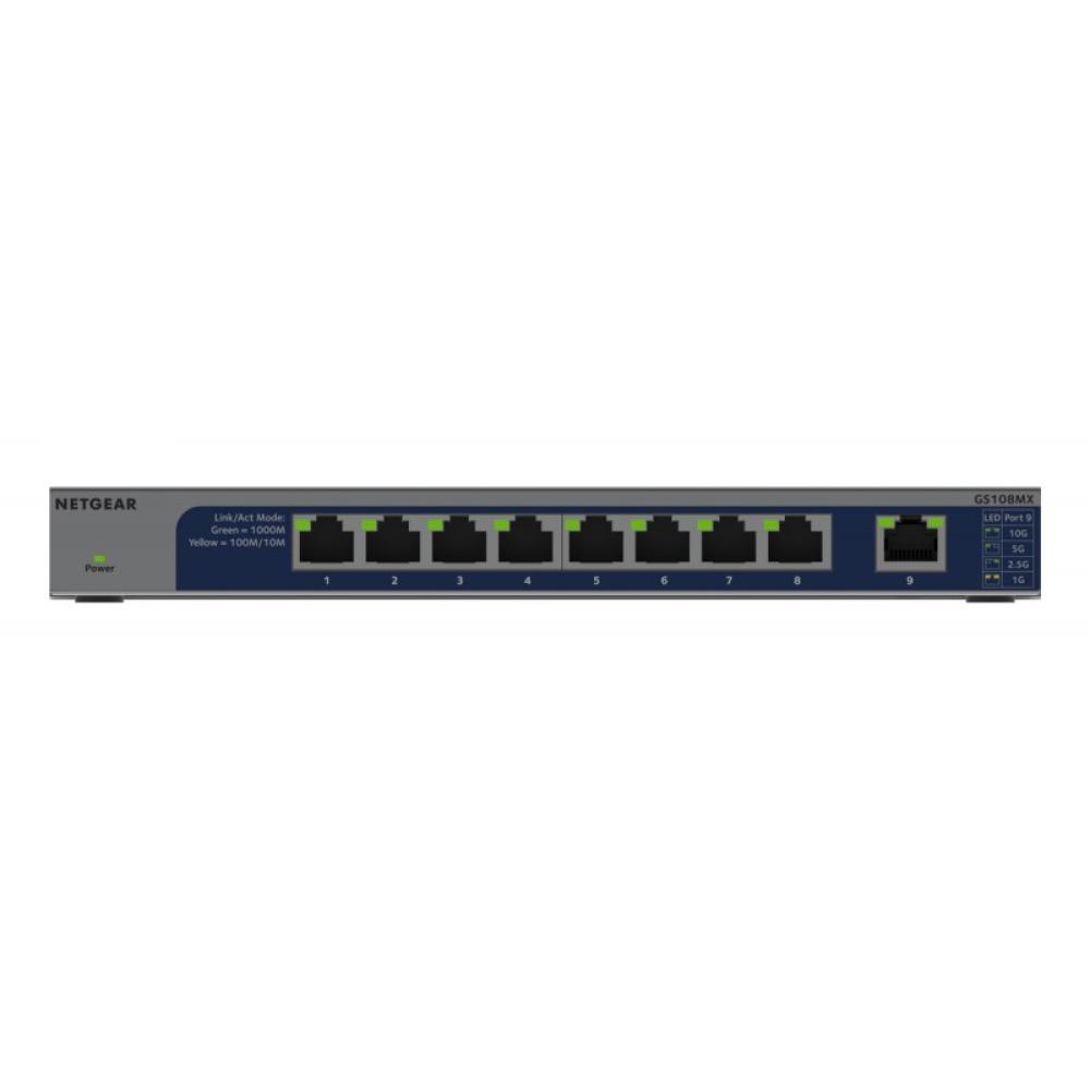NETGEAR - GS108MX-100EUS switch No administrado L2 Gigabit Ethernet (10/100/1000) Montaje en pared/escritorio