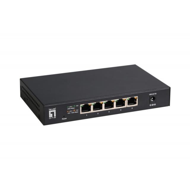 LevelOne - GEU-0525 switch No administrado 2.5G Ethernet (100/1000/2500) Negro