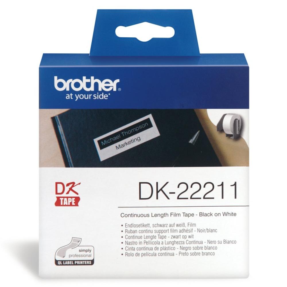 Brother - DK-22211 cinta para impresora de etiquetas Negro sobre blanco