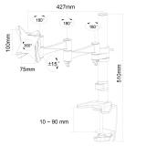 Neomounts - FPMA-D1330SILVER Brazo de monitor 10-30"