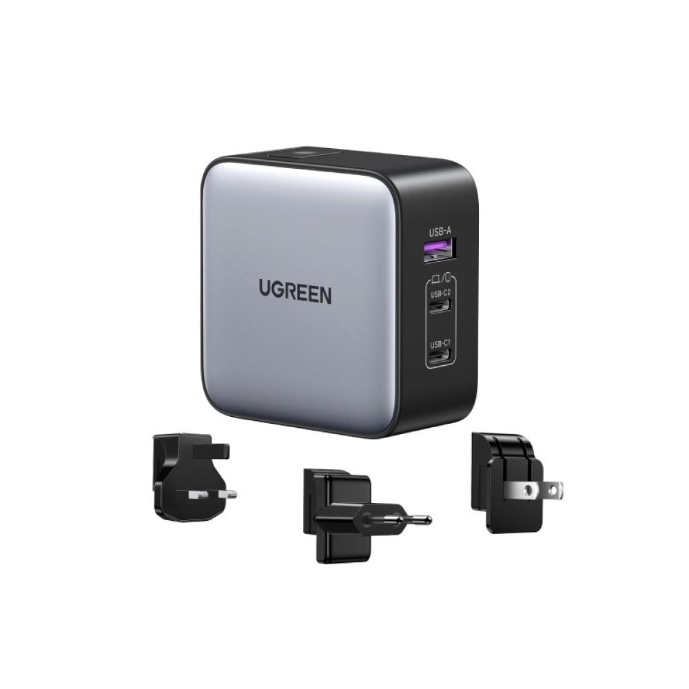 Ugreen - 65W Nexode GaN Auriculares, Teléfono móvil, Portátil, Reloj inteligente, Tableta Gris USB Carga rápida Interior