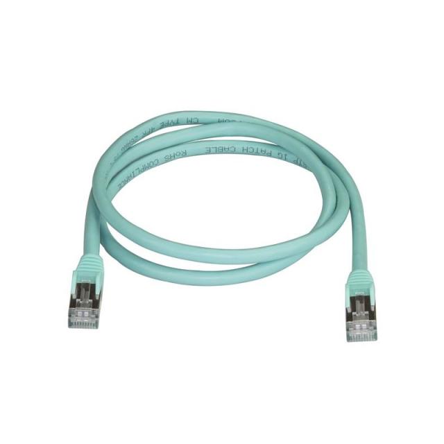 StarTech.com - Cable de 1m de Red Ethernet RJ45 Cat6a Blindado STP - Cable sin Enganche Snagless - Aguamarina