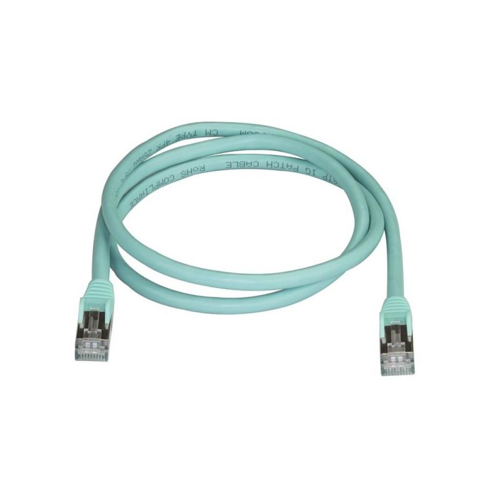 StarTech.com - Cable de 1m de Red Ethernet RJ45 Cat6a Blindado STP - Cable sin Enganche Snagless - Aguamarina