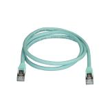 StarTech.com - Cable de 1m de Red Ethernet RJ45 Cat6a Blindado STP - Cable sin Enganche Snagless - Aguamarina