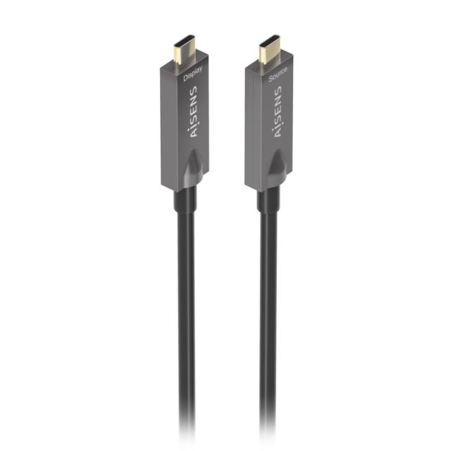 AISENS - Cable USB 3.1 Gen2 10Gbps AOC 4K@60Hz 3A 60W E-Marker, tipo USB-C/M-USB-C/M, Negro, 7.5m