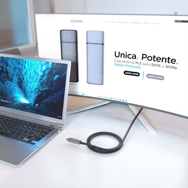 AISENS - Cable USB 3.1 Gen2 10Gbps AOC 4K@60Hz 3A 60W E-Marker, tipo USB-C/M-USB-C/M, Negro, 7.5m