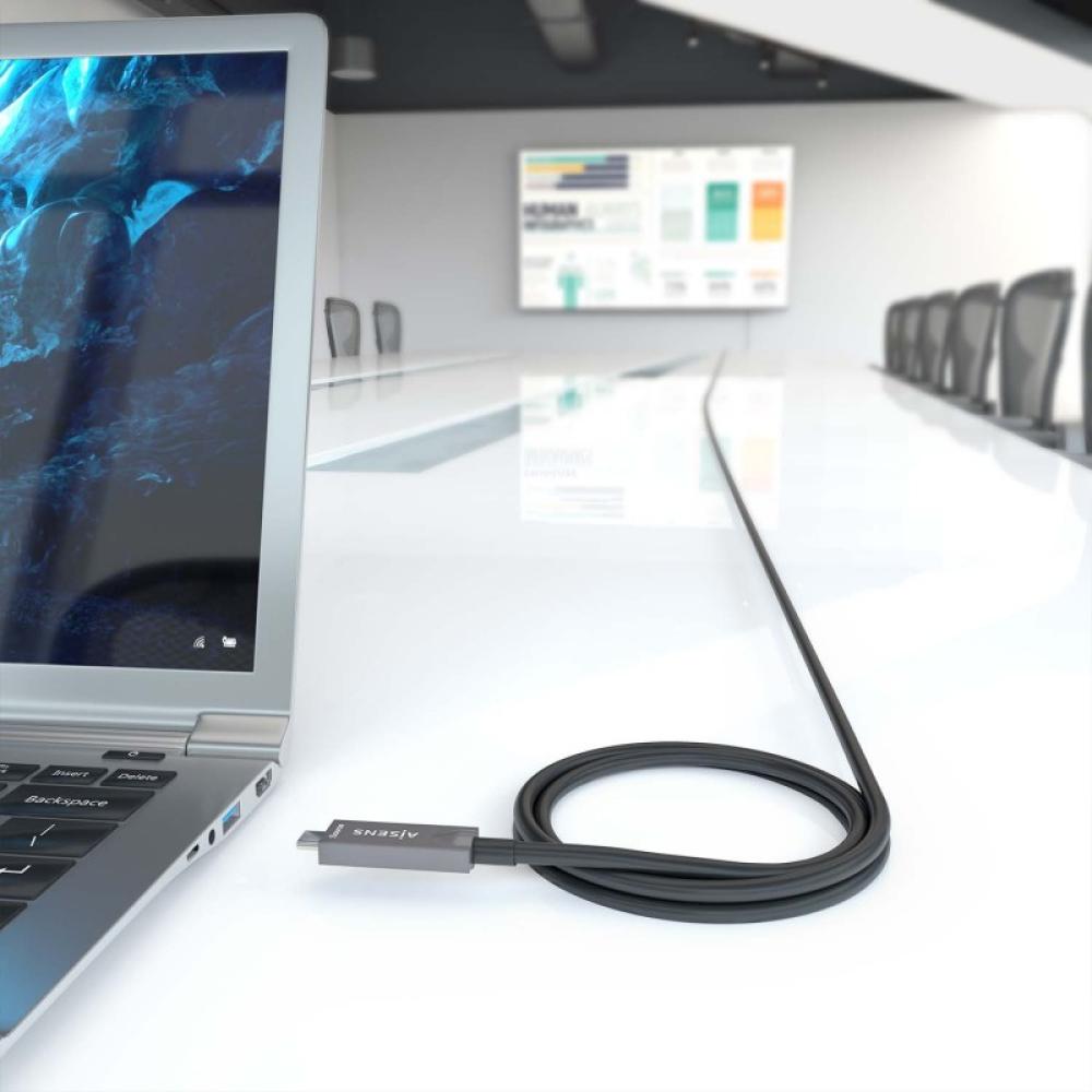 AISENS - Cable USB 3.1 Gen2 10Gbps AOC 4K@60Hz 3A 60W E-Marker, tipo USB-C/M-USB-C/M, Negro, 7.5m