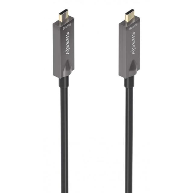 AISENS - Cable USB 3.1 Gen2 10Gbps AOC 4K@60Hz 3A 60W E-Marker, tipo USB-C/M-USB-C/M, Negro, 7.5m