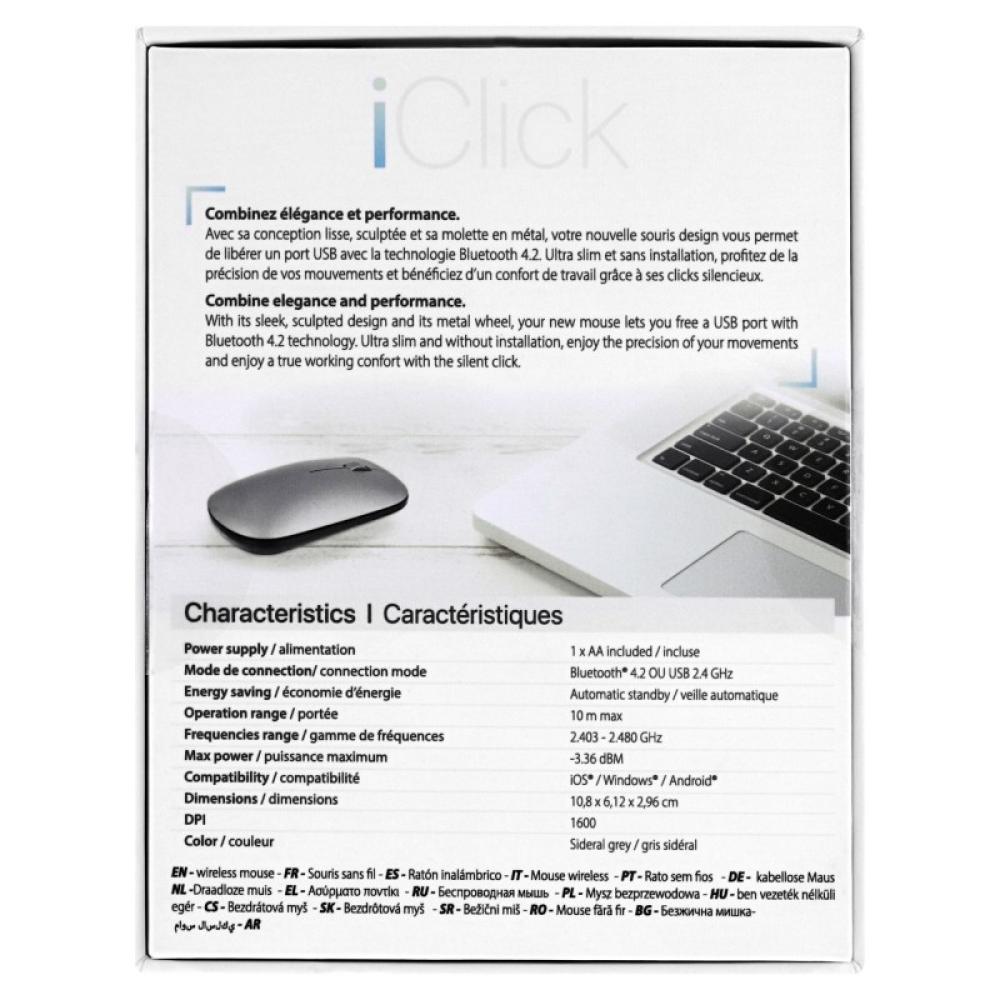 T''nB - MWMAC ratón Oficina Ambidextro RF Wireless + Bluetooth 1600 DPI