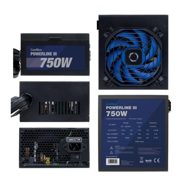 CoolBox - FUENTE DE ALIMENTACION ATX POWERLINE III 750W 85%EFI