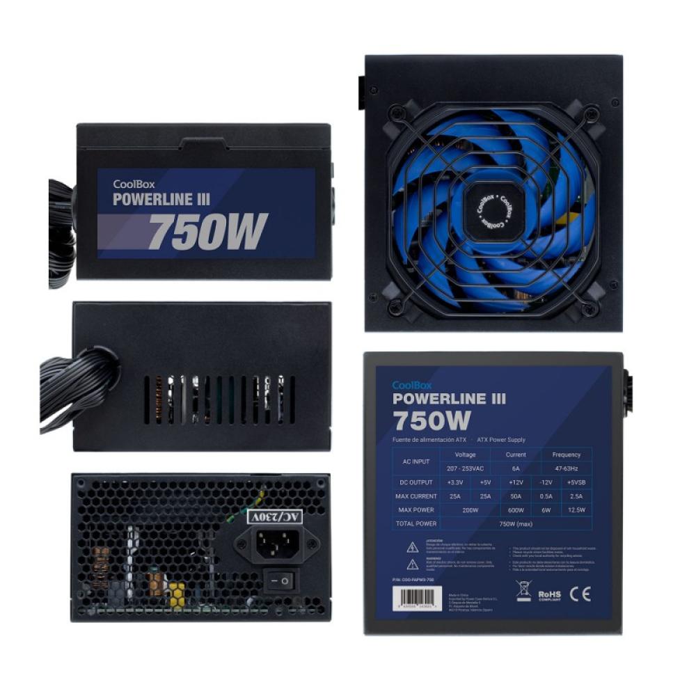 CoolBox - FUENTE DE ALIMENTACION ATX POWERLINE III 750W 85%EFI