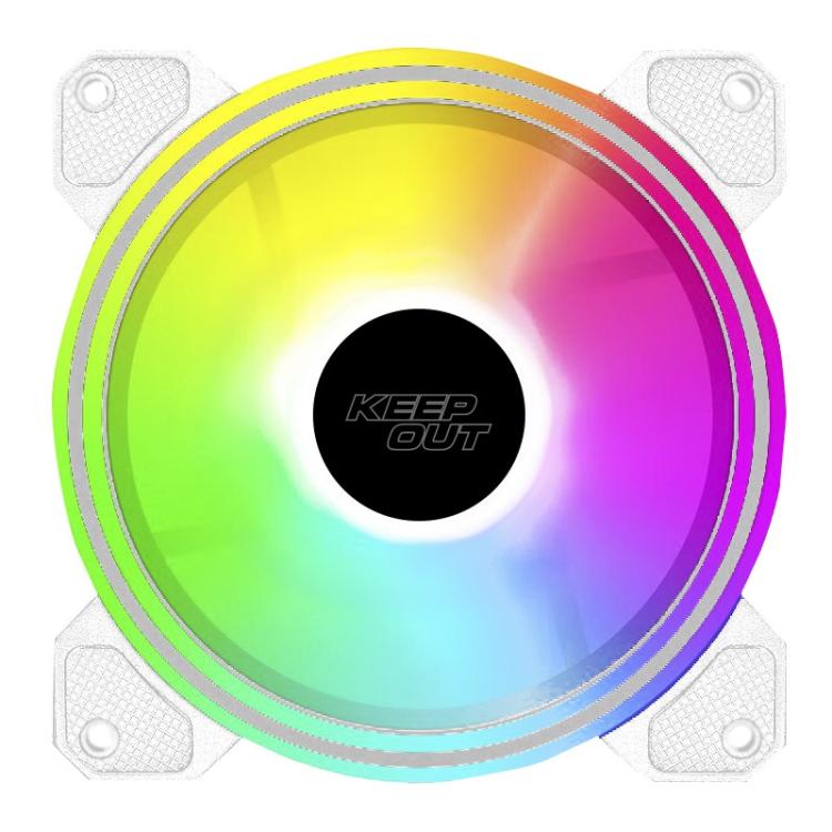 KeepOut - XFC-120DRW sistema de refrigeración para ordenador Carcasa del ordenador Ventilador 12 cm Blanco