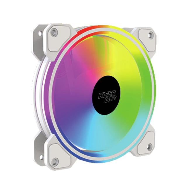 KeepOut - XFC-120DRW sistema de refrigeración para ordenador Carcasa del ordenador Ventilador 12 cm Blanco