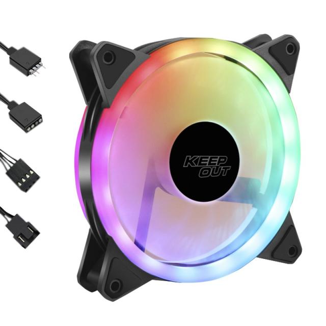 KeepOut - XFC-120SR sistema de refrigeración para ordenador Carcasa del ordenador Ventilador 12 cm Negro