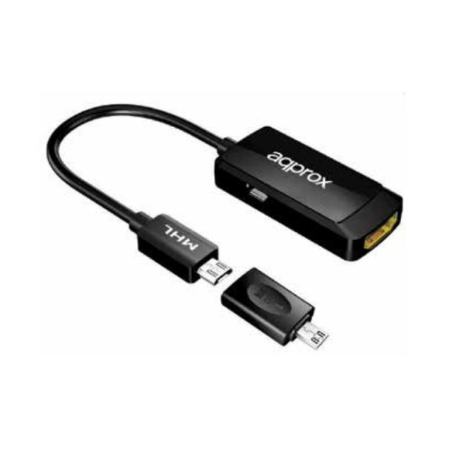 Approx - appC24 HDMI tipo A (Estándar) MicroUSB tipo B Negro
