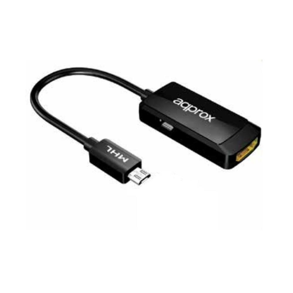 Approx - appC24 HDMI tipo A (Estándar) MicroUSB tipo B Negro