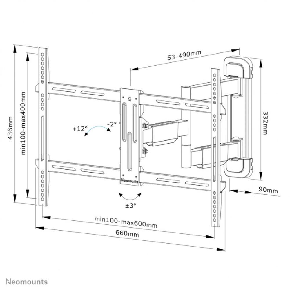 Neomounts - WL40-550BL16 Soporte de pared para TV 40-65" - movimiento completo - fácil montaje