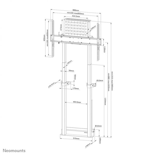 Neomounts - WL55-875WH1Soporte de suelo para TV 55-100" - pared - motorizado - TÜV