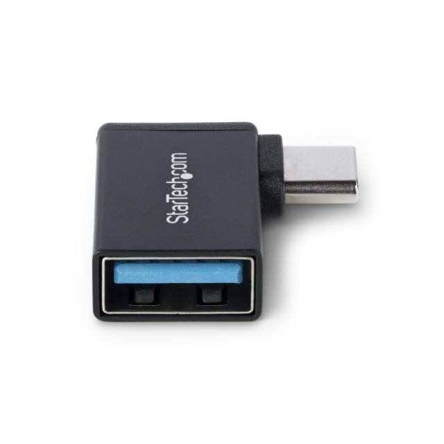 StarTech.com - Adaptador Acodado USB-C a USB-A - USB Tipo C - Conversor Compacto USB Tipo C Macho a USB Hembra - Carcasa de Meta