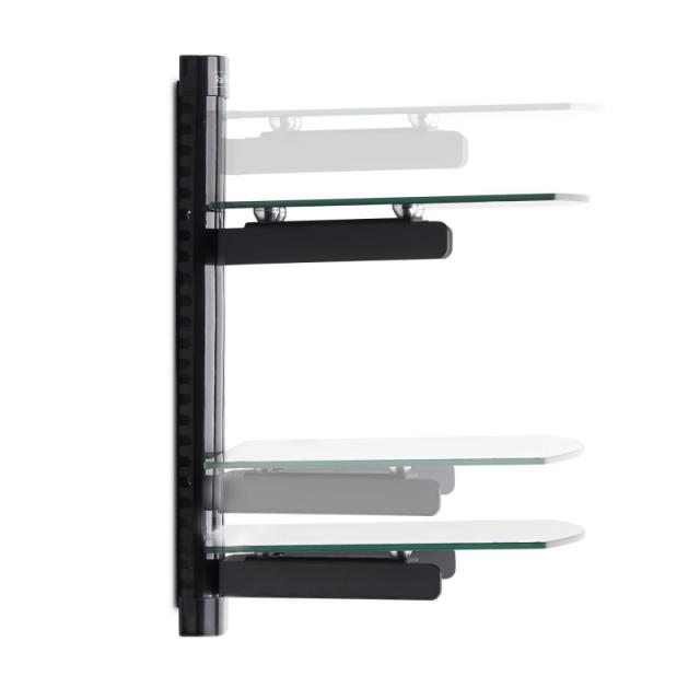 StarTech.com - 2B-WALL-MOUNT-SHELF estante para equipo av Negro Vidrio