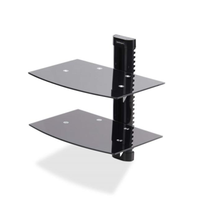 StarTech.com - 2B-WALL-MOUNT-SHELF estante para equipo av Negro Vidrio