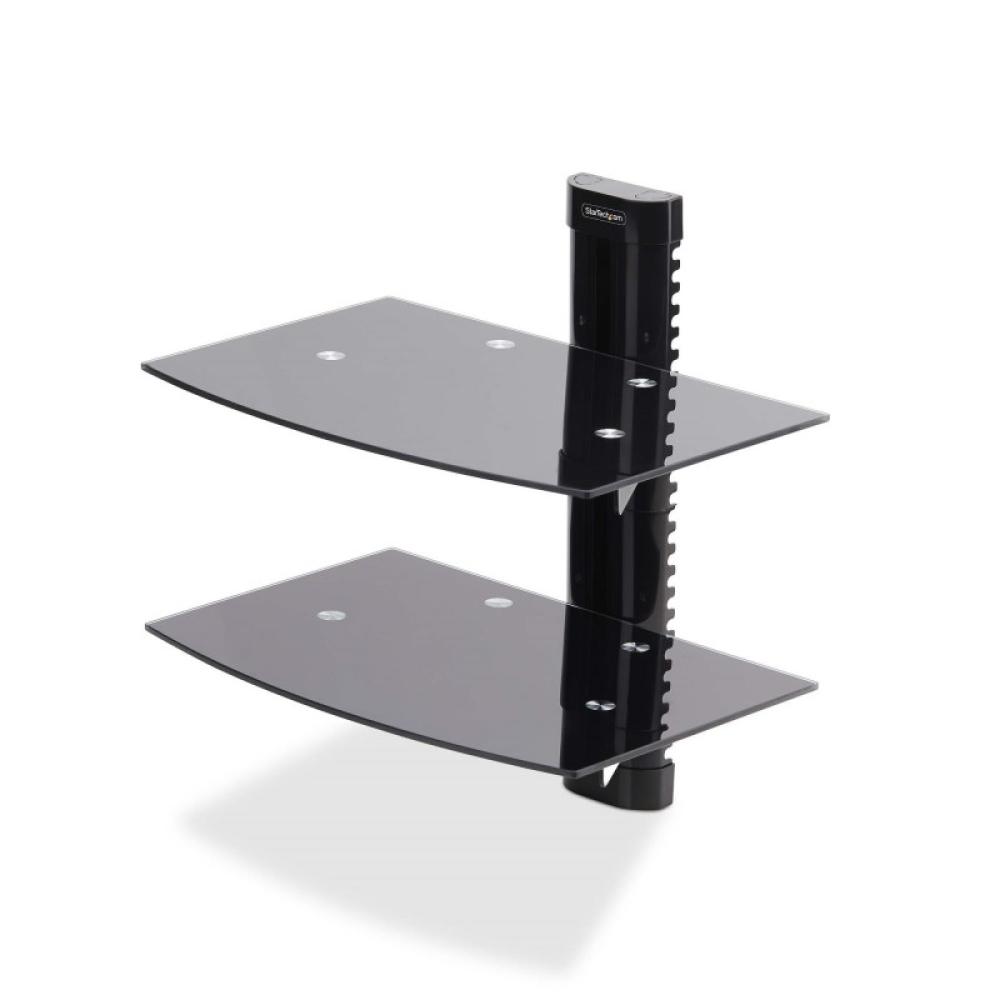 StarTech.com - 2B-WALL-MOUNT-SHELF estante para equipo av Negro Vidrio