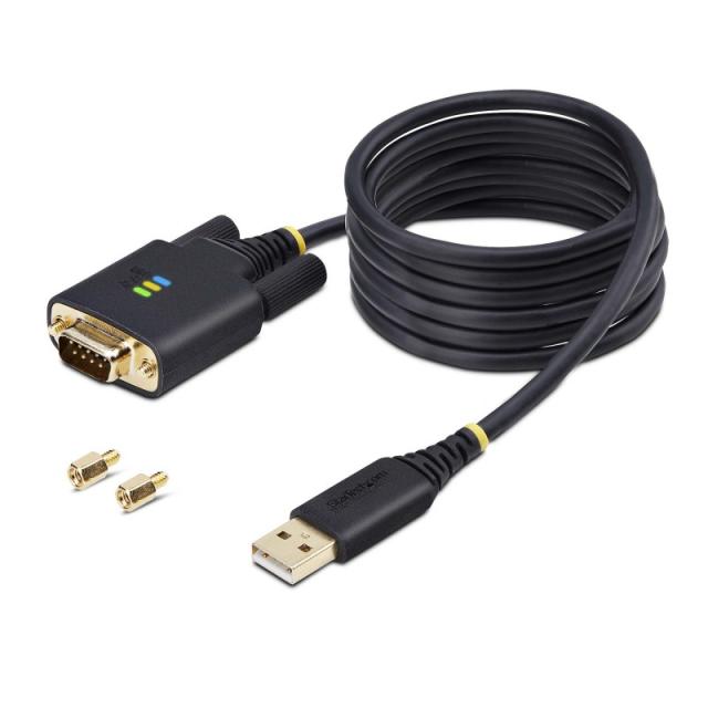 StarTech.com - Cable Adaptador USB a Serie de Módem Nulo de 2m - FTDI RS232 - Tornillos DB9 Intercambiables - USB-A a DB9 RS232