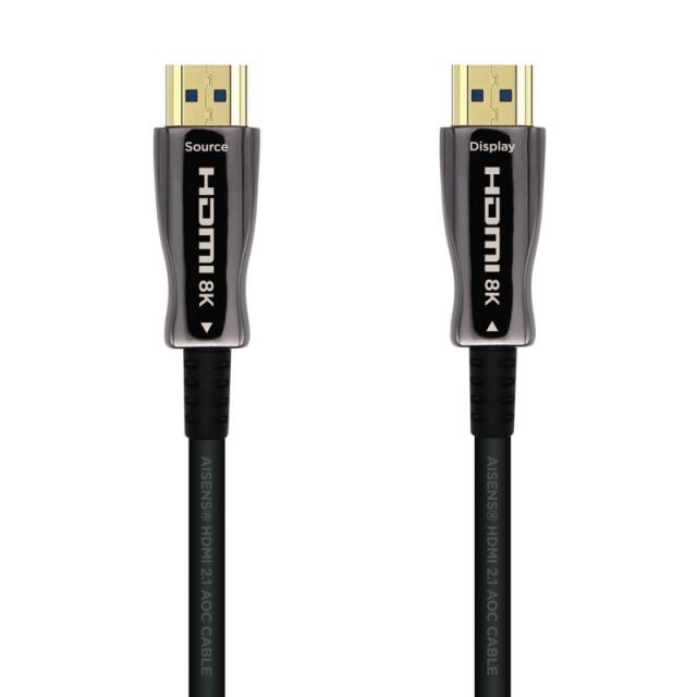 AISENS - Cable HDMI V2.1 AOC Ultra Alta Velocidad / HEC 8k@60Hz 4k@120Hz 4:4:4 48Gbps, A/M-A/M, Negro, 10m