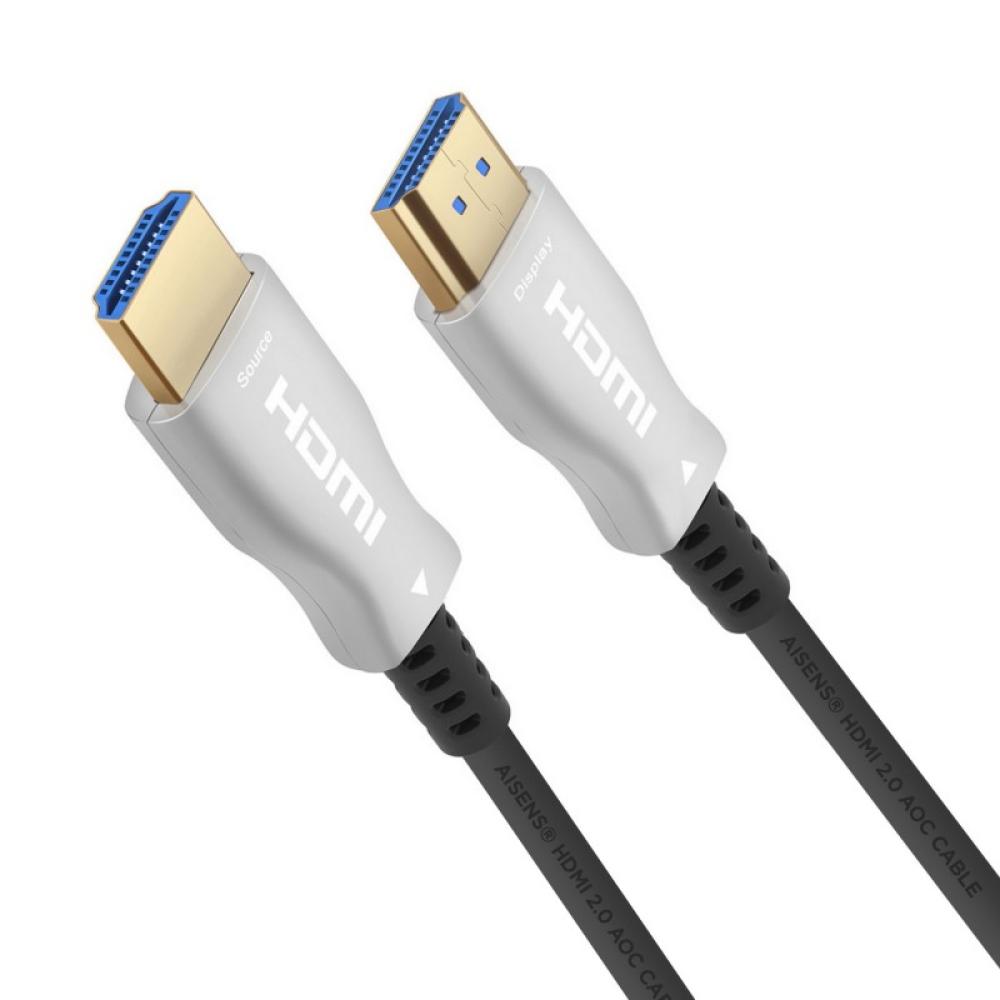 AISENS - Cable HDMI V2.0 AOC Premium Alta Velocidad / HEC 4k@60Hz 18Gbps, A/M-A/M, Negro, 15m