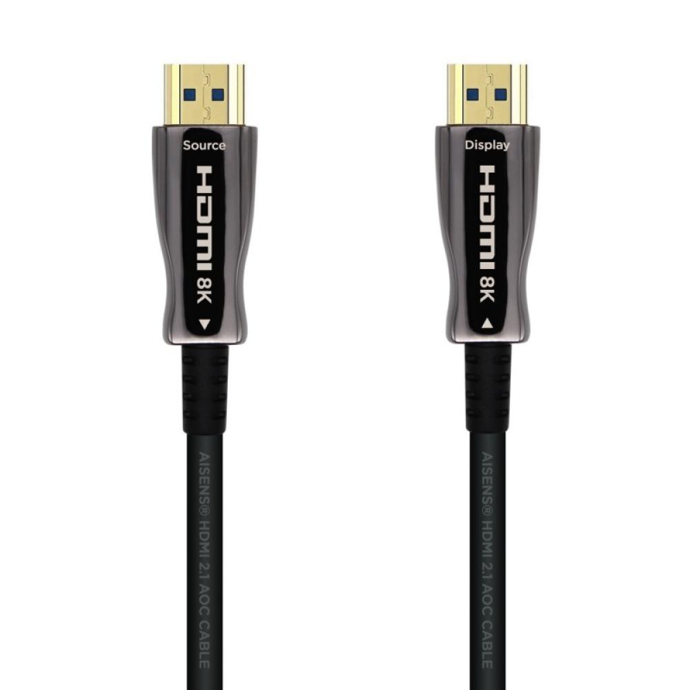 AISENS - Cable HDMI V2.1 AOC Ultra Alta Velocidad / HEC 8k@60Hz 4k@120Hz 4:4:4 48Gbps, A/M-A/M, Negro, 15m