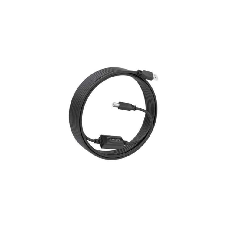 AISENS - Cable USB 2.0 con Amplificador, Tipo A/M-B/M, Negro, 10m