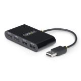 StarTech.com - Hub USB 2.0 de 4 Puertos - Ladrón USB Alimentado por el Bus - 480Mbps - Hub Portátil Externo USB - Multiplicador