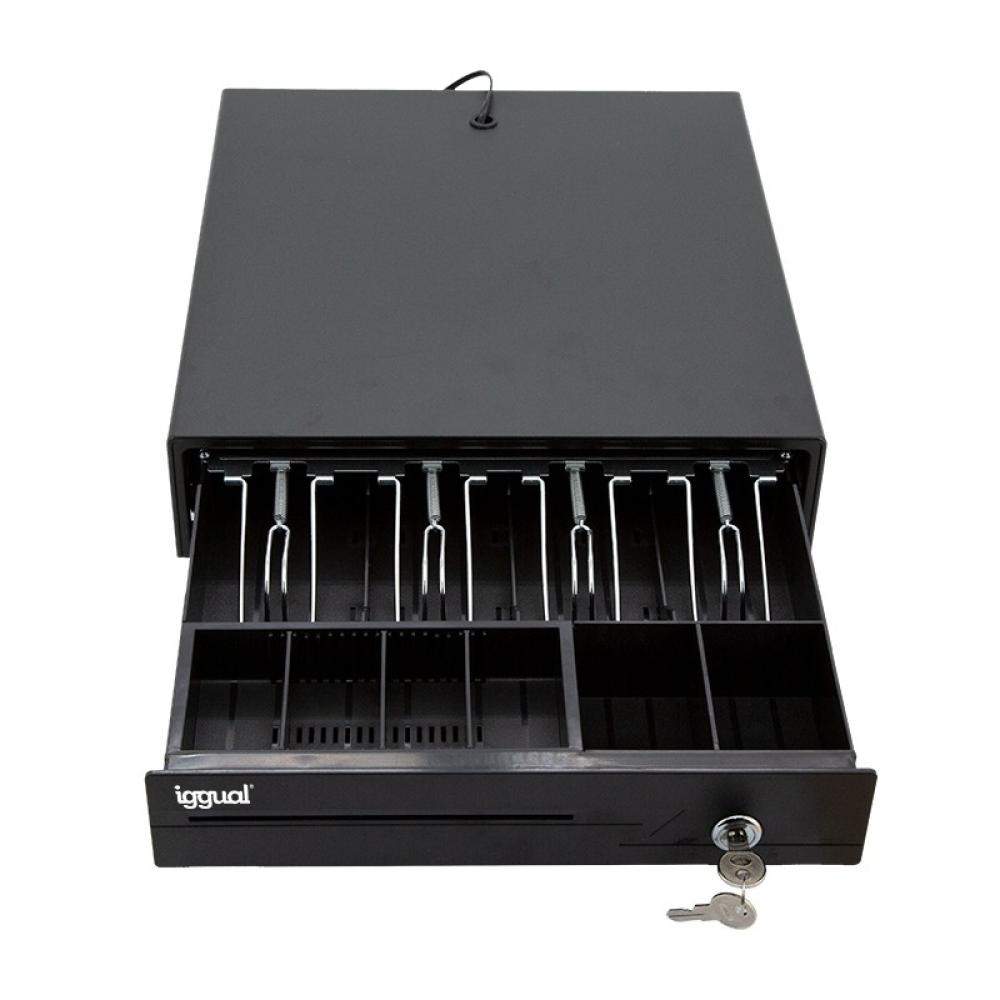 iggual - Cajón Portamonedas IRON-10 38cm 4+6 negro