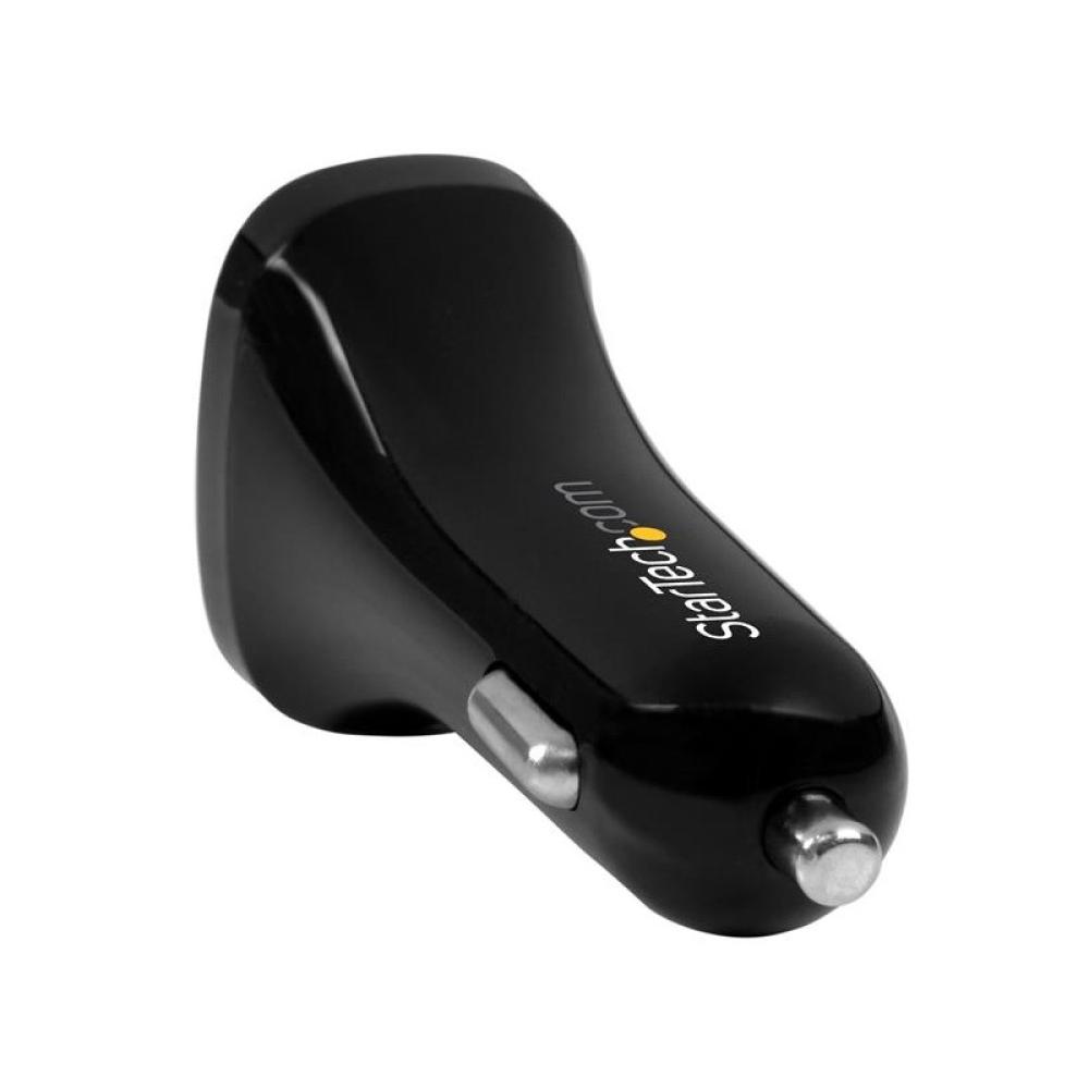 StarTech.com - Cargador de Coche USB de Dos Puertos - 24W / 4,8A - Negro