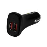 StarTech.com - Cargador de Coche USB de Dos Puertos - 24W / 4,8A - Negro