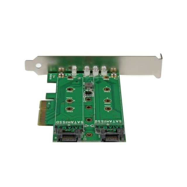 StarTech.com - Tarjeta Adaptadora de 3 Puertos M.2 NGFF para SSD - Soporta 1x SSD M.2 PCIe NVMe - 2x SSD M.2 SATA III - Adaptado