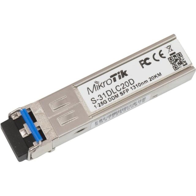 Mikrotik - S-31DLC20D red modulo transceptor 1250 Mbit/s SFP 1310 nm