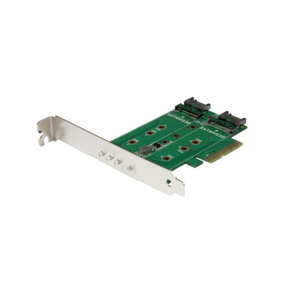 StarTech.com - Tarjeta Adaptadora de 3 Puertos M.2 NGFF para SSD - Soporta 1x SSD M.2 PCIe NVMe - 2x SSD M.2 SATA III - Adaptado