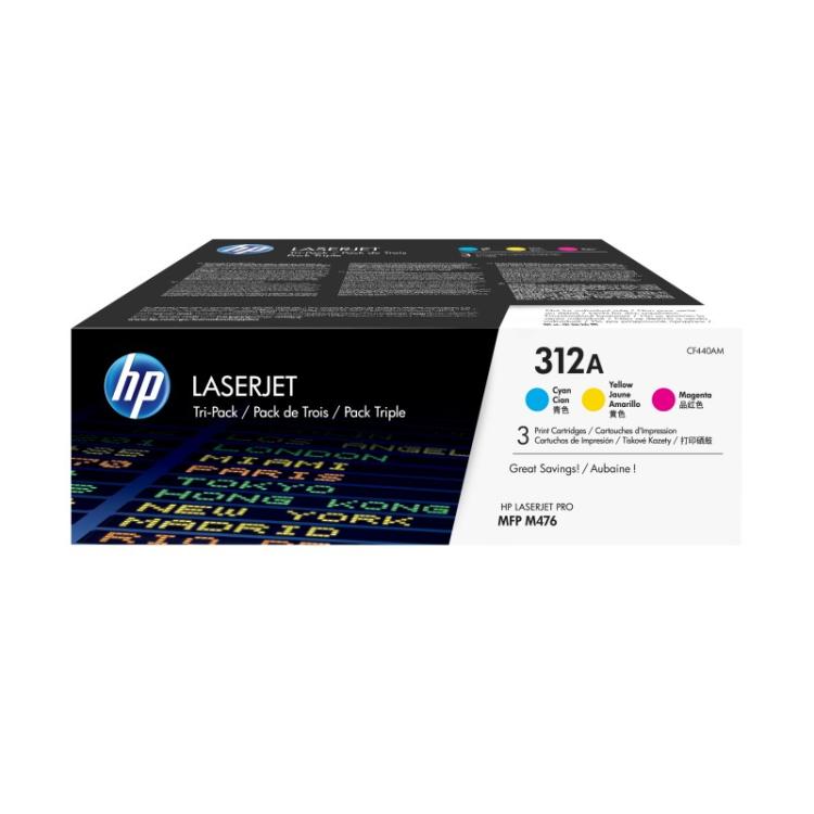 HP - Cartucho de tóner Tri-Pack 312A cian para LaserJet