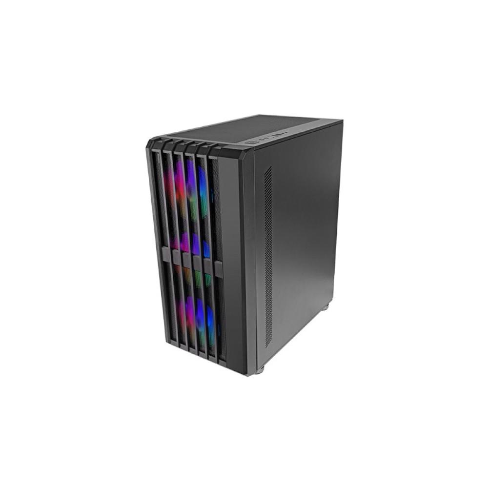 Mars Gaming - MC-VAULT, Caja Gaming ATX, 4x Ventiladores ARGB 120mm, Panel Frontal Mesh con Diseño Vertical, Ventana - MC-VAULT