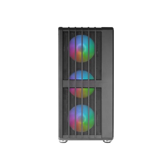 Mars Gaming - MC-VAULT, Caja Gaming ATX, 4x Ventiladores ARGB 120mm, Panel Frontal Mesh con Diseño Vertical, Ventana - MC-VAULT