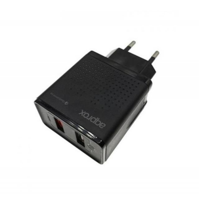 Approx - APPUSBWALLQC cargador de dispositivo móvil Negro Interior