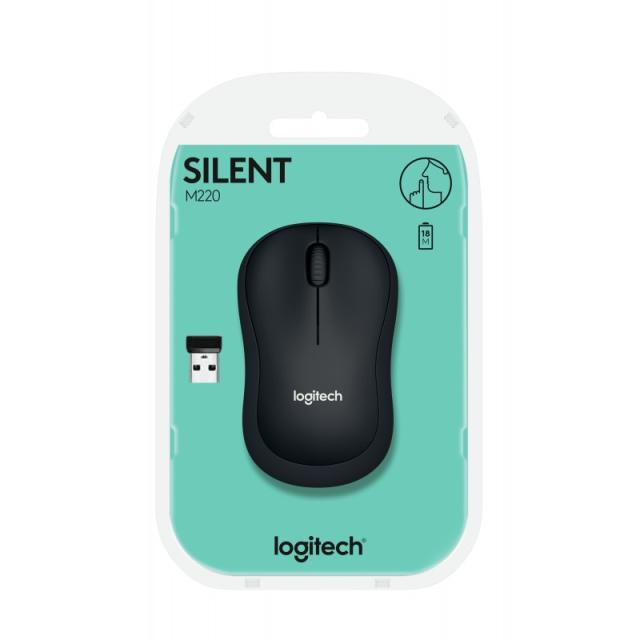 Logitech - M220 Silent ratón Oficina Ambidextro RF inalámbrico Óptico 1000 DPI