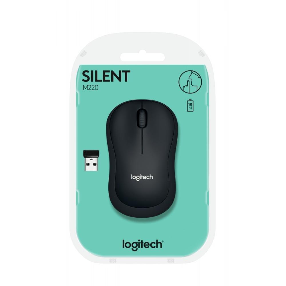 Logitech - M220 Silent ratón Oficina Ambidextro RF inalámbrico Óptico 1000 DPI